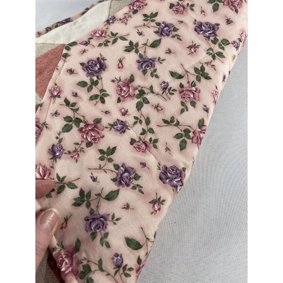 SOKA Centerpiece Mat Placemat Handmade Patchwork NEW Peach Floral Vintage Look - Picture 4 of 9